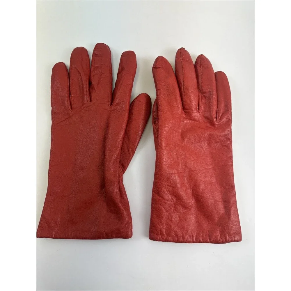 Lane Bryant Leather Gloves Lot of 2 Red And Black Soft Fabric Lined Womens XL